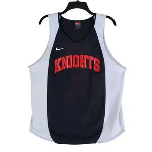 Vtg Nike Knights Tank Top Muscle Shirt Mens L Alpha Project Black White 90s USA